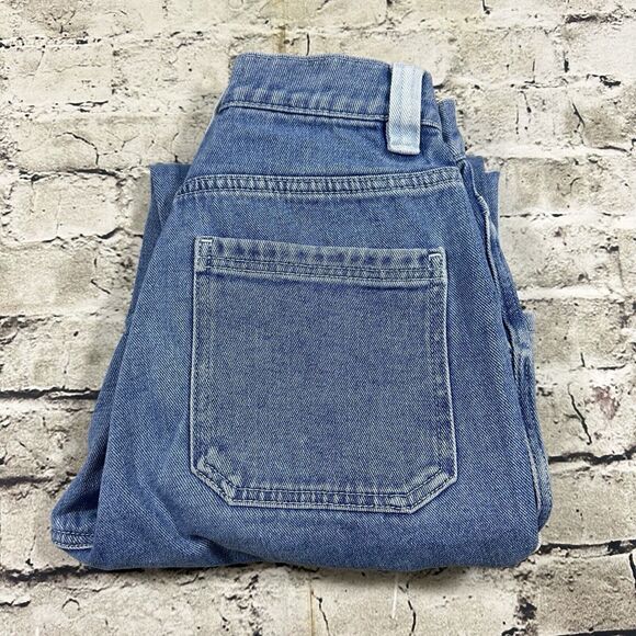 Pacsun Womens Jeans 25‎ Blue Cargo Denim Two Tone Pockets High Rise Medium Wash - Picture 1 of 15